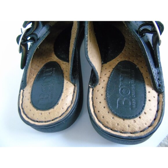 Vintage Born Hand Crafted Footwear Women's Shoe Black Leather Woven Silve Buckle - Picture 3 of 7